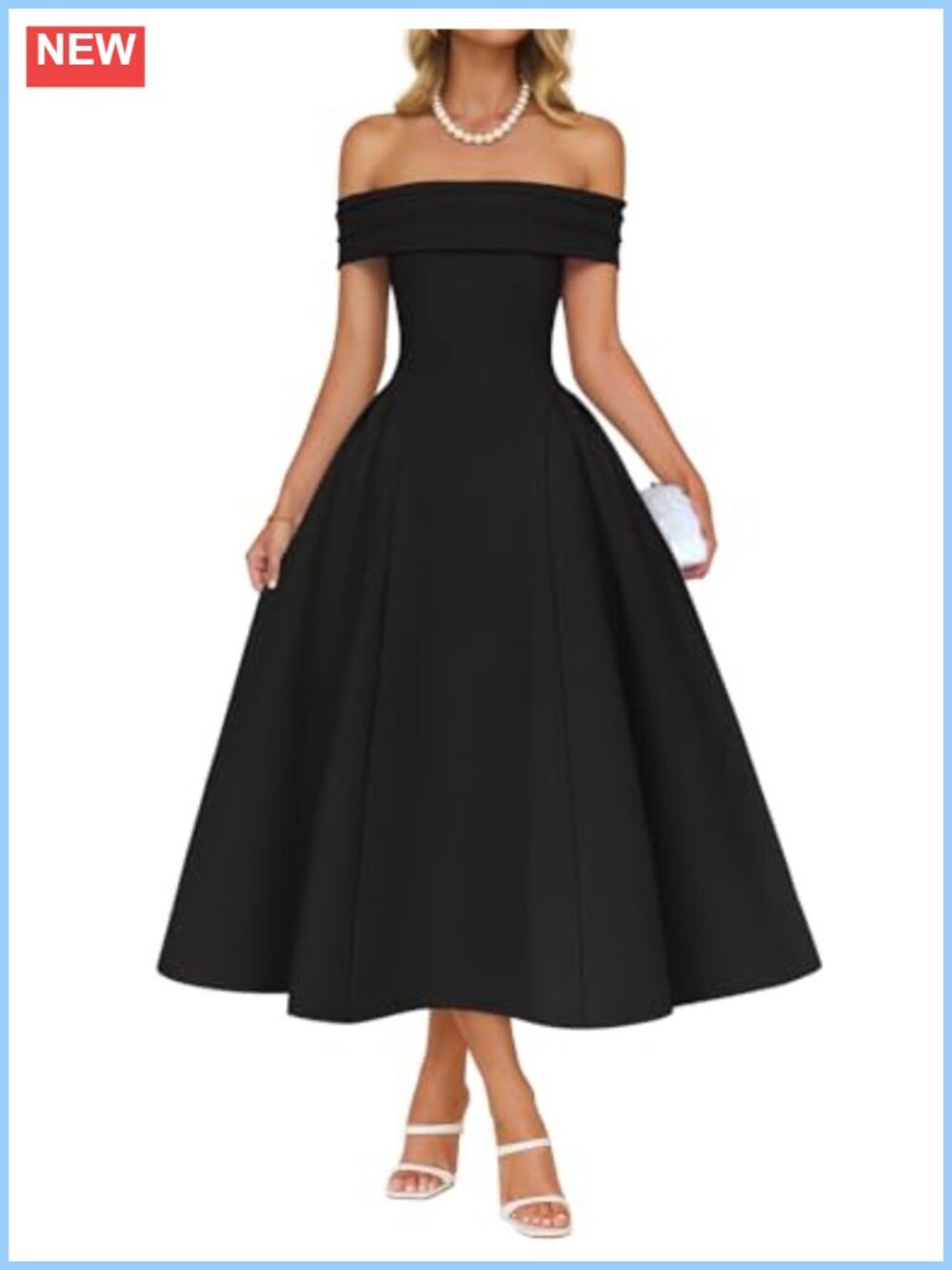 Off Shoulder Midi Cocktail Dress Ruched A-Line Party Formal